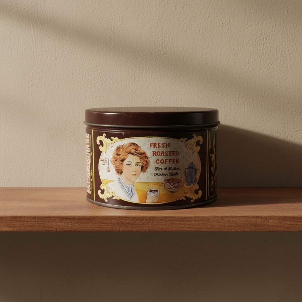 Vintage Mr. Coffee Collector Tin Limited Edition Brown Metal Coffee Canister